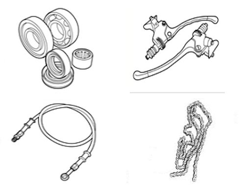 Universele kabels, lagers, handles, kettingen en remdelen Universele kabels, lagers, handles, kettingen en remdelen