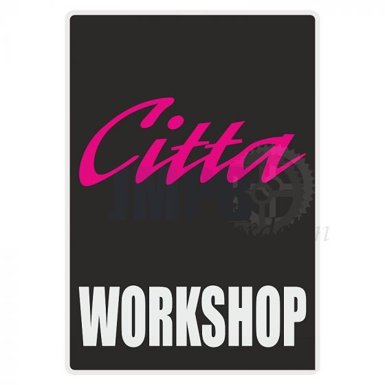 Workshop Sticker Citta Zwart Engels