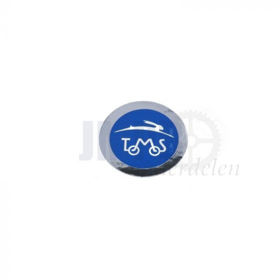 Sticker Tomos Logo Blauw/Chroom 40MM