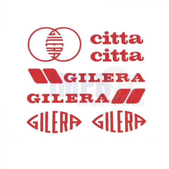 Stickerset Gilera Citta Rood 7-Delig