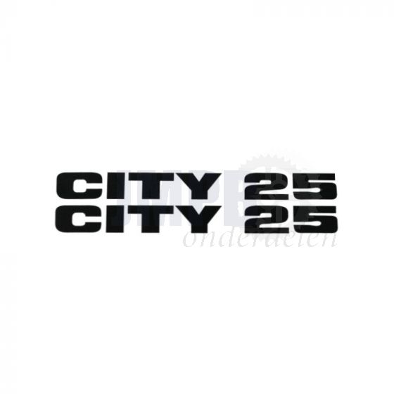 Stickerset City 25 Zijscherm Zwart 165X25MM