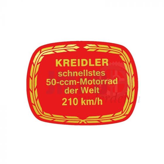 Sticker Kreidler 210KM/H 80X65MM