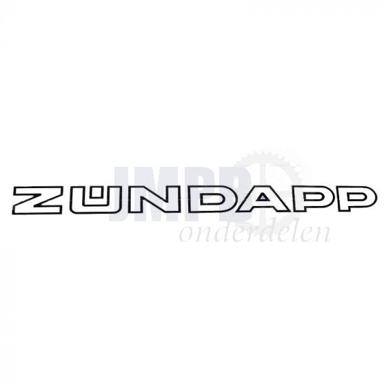 Sticker Zundapp 280X22MM Wit/Zwart Per stuk