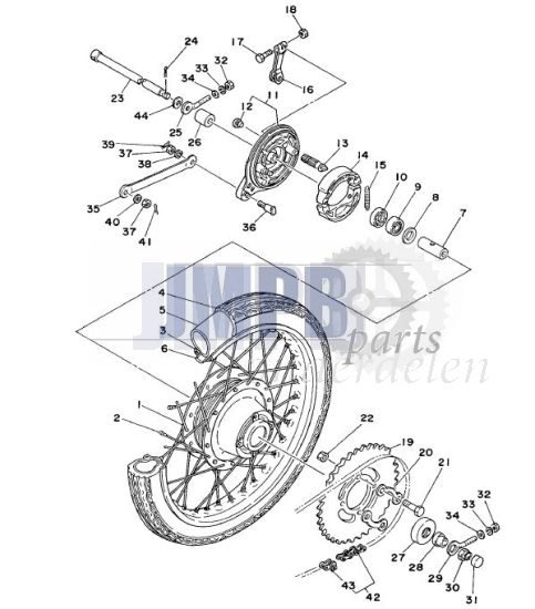 Achterwiel Yamaha FS1 DX
