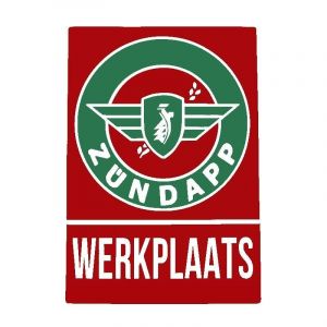 Sticker Zundapp Werkplaats Rood/Groen A4