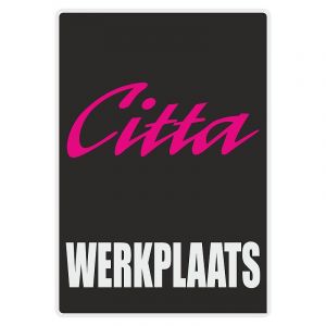 Werkplaatssticker Citta Zwart Nederlands