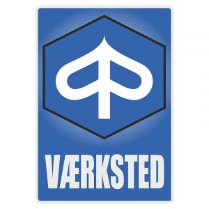 Vaerksted Sticker Piaggio Deens