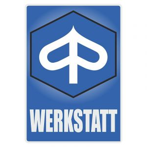 Werkstatt Sticker Piaggio Duits