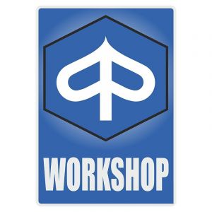 Workshop Sticker Piaggio Engels