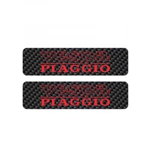 Tankstickers Vespa Piaggio Carbon/Rood
