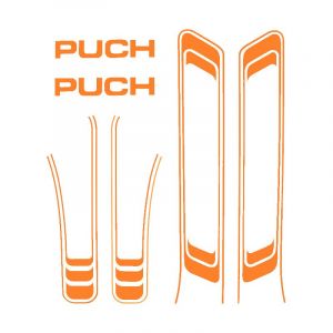 Stickerset Puch Maxi Lijnen Oranje A-Kwaliteit