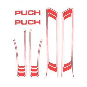 Stickerset Puch Maxi Lijnen Rood A-Kwaliteit