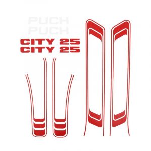 Stickerset Puch Maxi Lijnen City 25 Rood