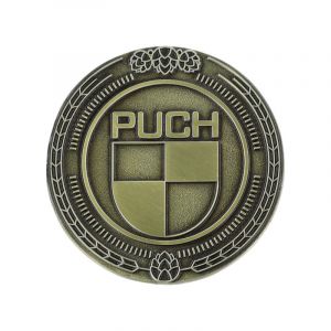Embleem Sticker Puch Logo Metaal Goud 47MM