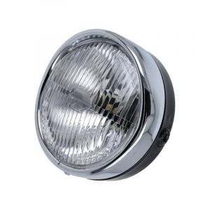Koplamp Guia Zwart/Chroom Met Schakelaar 140MM