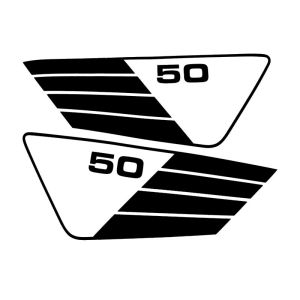 Zijkaststickerset Yamaha FS1 Zwarte Omlijning 