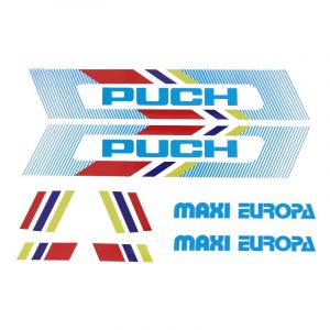 Stickerset Puch Maxi Europa Wit