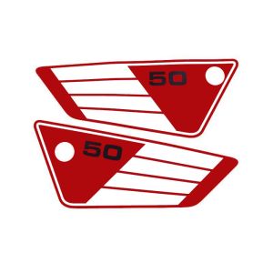 Zijkaststickerset Rood/Wit Yamaha FS1 Hoog Glans
