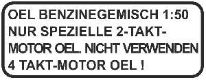 Sticker tank mengsmering groot transparant duits