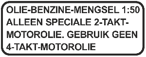 Sticker tank mengsmering groot transparant NL