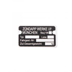 Typeplaatje Frame Zundapp 1960