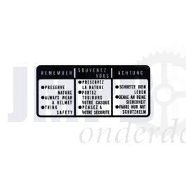 Sticker Rij-instructies Honda MT/MB Zwart/Transparant