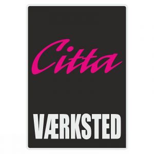 Vaerksted Sticker Citta Zwart Deens