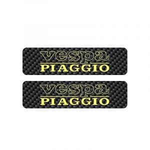 Tankstickers Vespa Piaggio Carbon/Geel