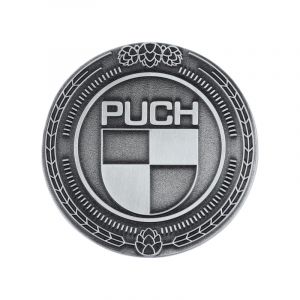 Embleem Sticker Puch Logo Metaal Zilver 47MM