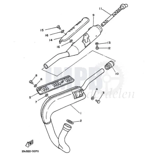 Uitlaat Yamaha DT50MX