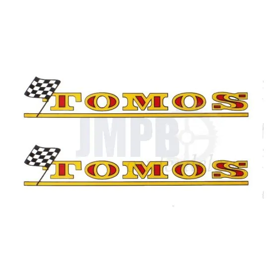 Stickerset Tank Tomos Finish vlag Geel/Rood