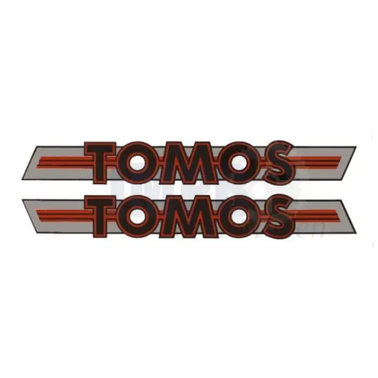Stickerset Tank Rood/Zilver Tomos 4L