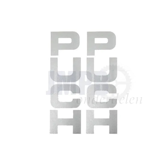 Stickerset Voorvork Puch Maxi Zilver 26X94MM