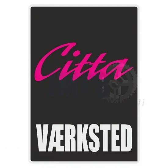 Vaerksted Sticker Citta Zwart Deens