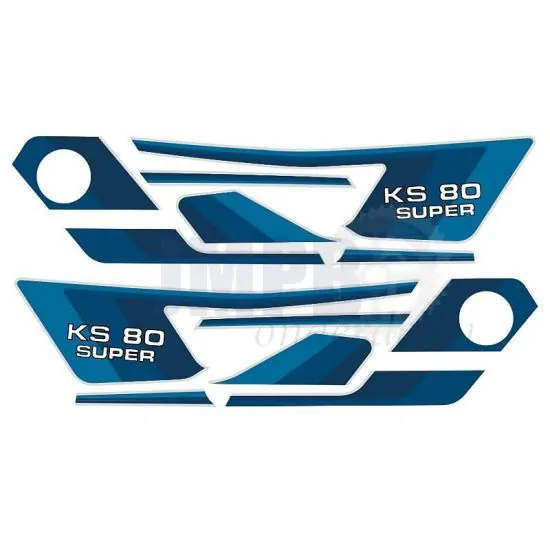 Stickerset Compleet Zundapp KS80 Super Blauw/Wit