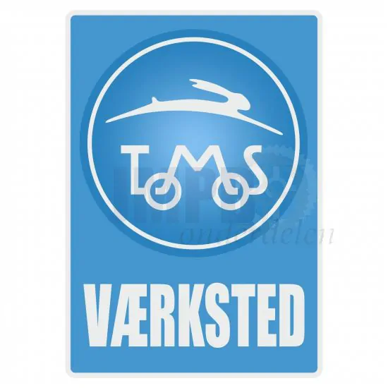 Vaerksted Sticker Tomos Blauw Deens