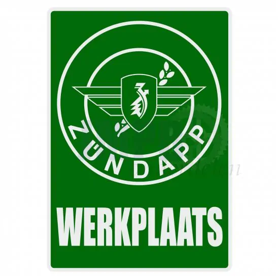 Werkplaatssticker Zundapp Groen Nederlands