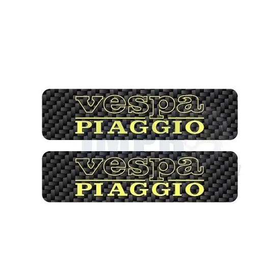 Tankstickers Vespa Piaggio Carbon/Geel
