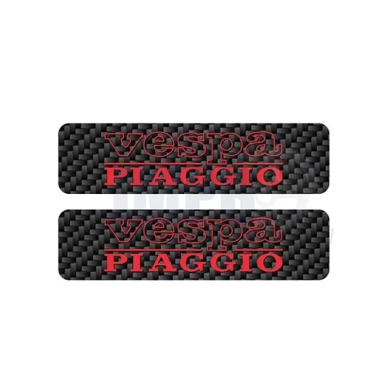 Tankstickers Vespa Piaggio Carbon/Rood