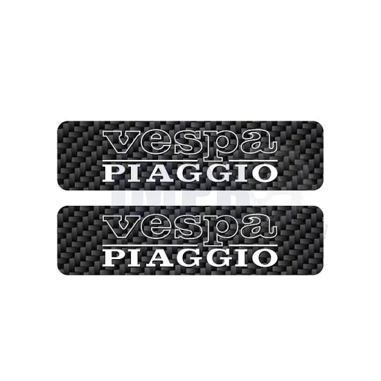 Tankstickers Vespa Piaggio Carbon/Wit