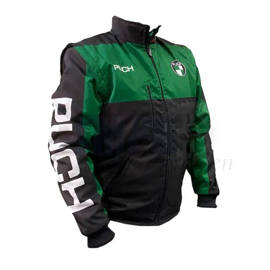 Teamjack Puch Groen/Zwart met Afritsbare Mouwen
