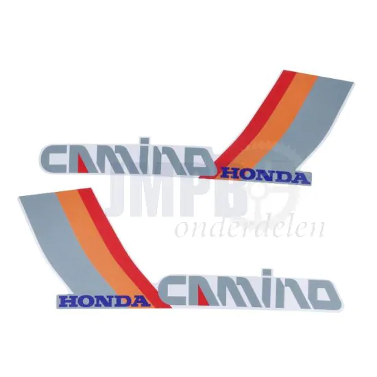 Stickerset Tank Honda Camino Rood/Oranje/Grijs/Wit