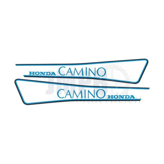 Stickerset Tank Honda Camino Blauw/Zwart/Transparant