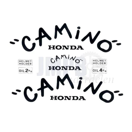 Stickerset Tank Honda Camino Funny Special Zwart