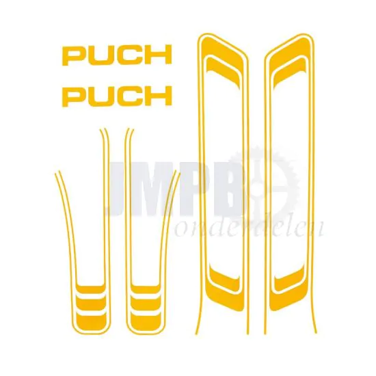 Stickerset Puch Maxi Lijnen Geel A-Kwaliteit