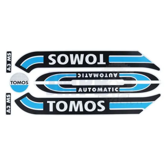 Stickerset Tomos A3 Oud Model Lichtblauw