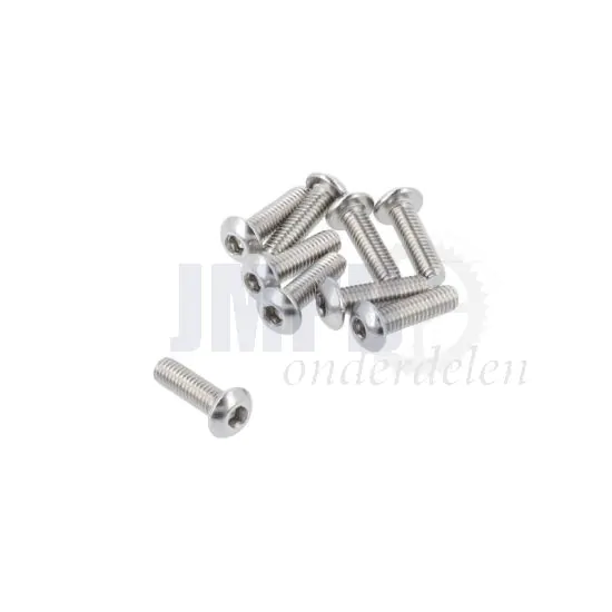 Laagbolkopschroef M3X10 Inbus RVS A4 ISO 7380