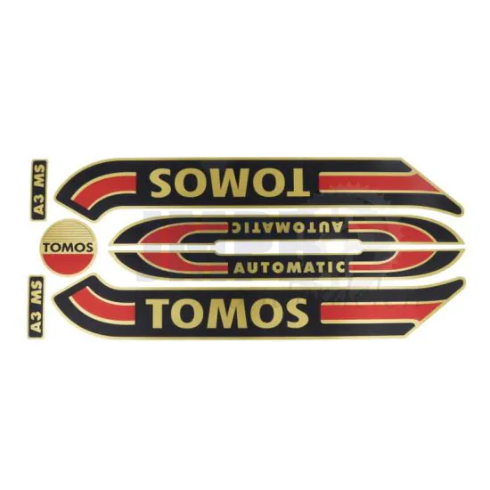 Stickerset Tomos A3 Oud Model Donkerblauw