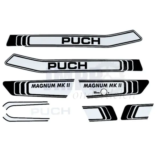 Stickerset Puch Magnum MKII Wit/Zwart