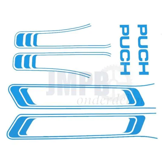 Stickerset Puch Maxi Lijnen Blauw